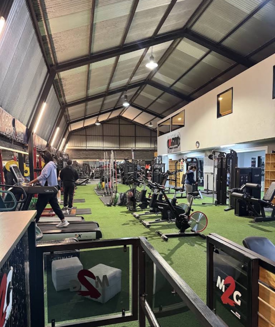 Zona de máquinas y cardio en M2 GYM